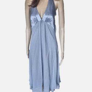 Donna Ricco satin chiffon halter  dress Babydoll prom wedding special occ Sz 10